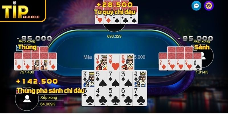 Mậu Binh TIPCLUB - Luật Chơi Chuẩn Xác & Bí Quyết Từ Cao Thủ 3 Sắp xếp linh hoạt quân bài